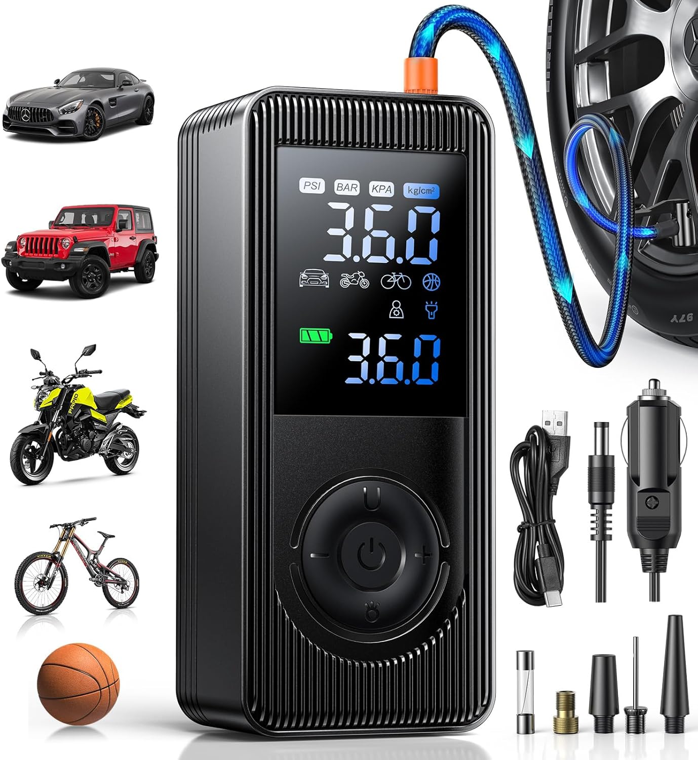 Tire Inflator Portable Air Compressor 150 PSI