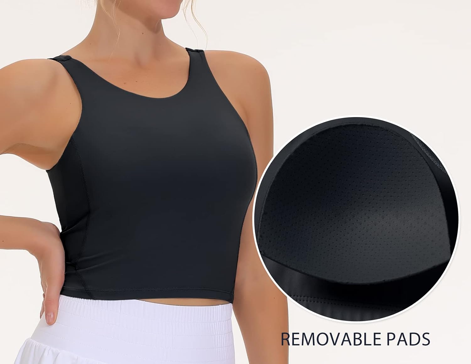 Detalle 2 de THE GYM PEOPLE Women's Sports Bra Crop Top with Removable Padding