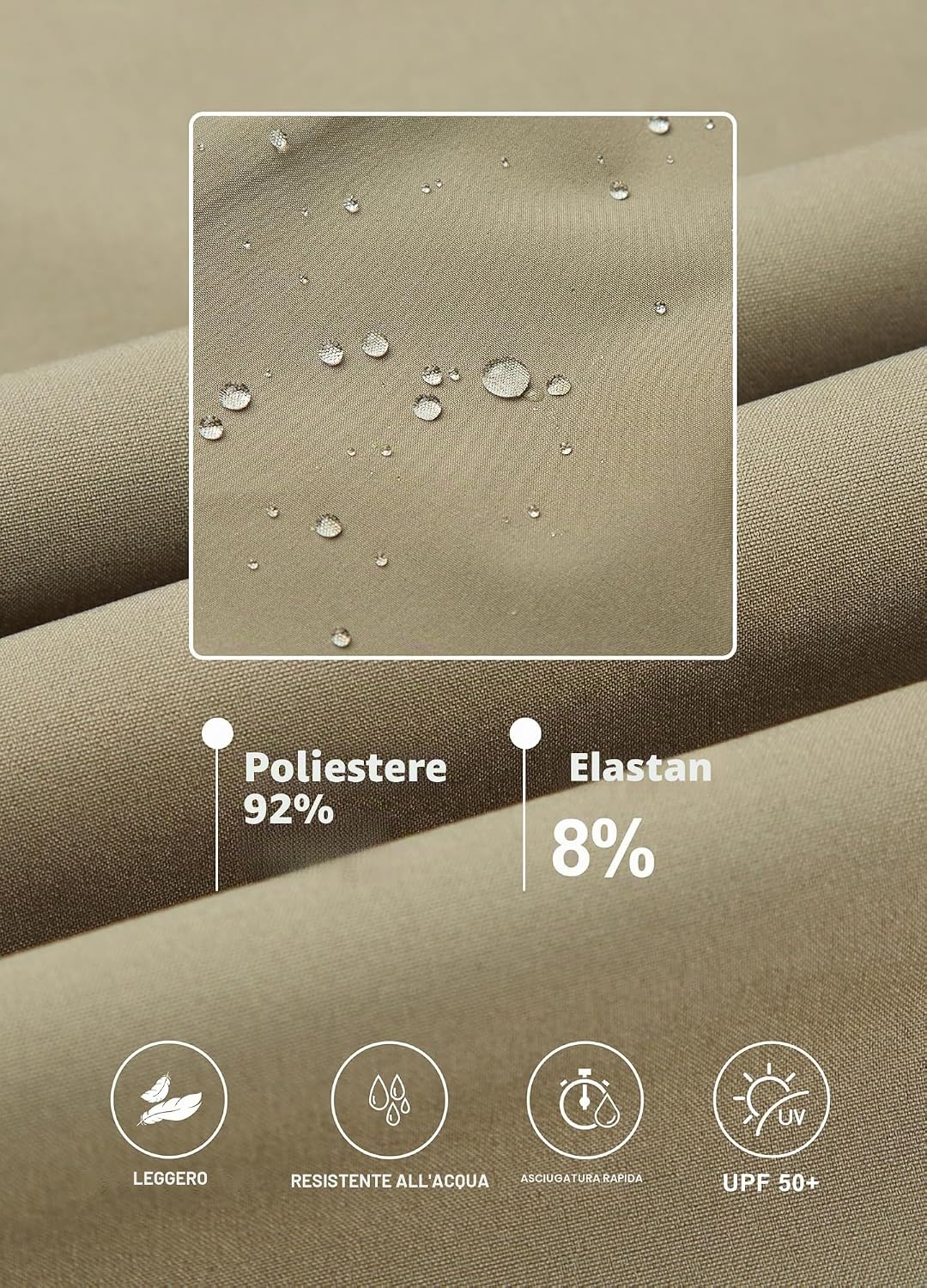 Detalle de Libin Pantaloni Trekking Donna Leggeri ad Asciugatura Rapida con Zip e Tasche — Comfort e Versatilità per Esterni