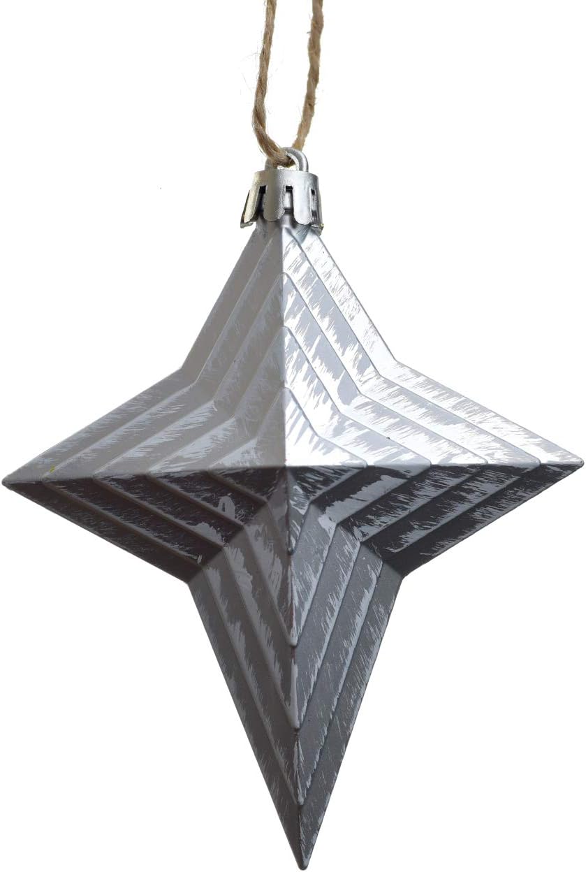 Detalle de HEITMANN DECO Christbaum-Sterne 4er Set, weiß, ca. 10x10x3 cm