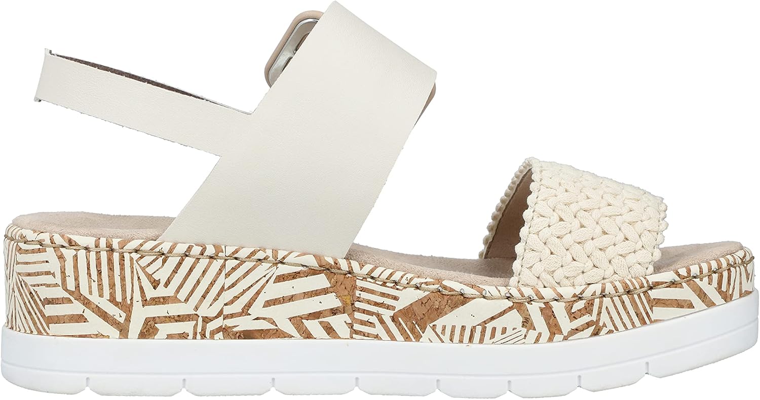 Detalle 2 de Sandale Creme/Porzellan beige – Textiloberteil, Plateauabsatz, mittlere Weite