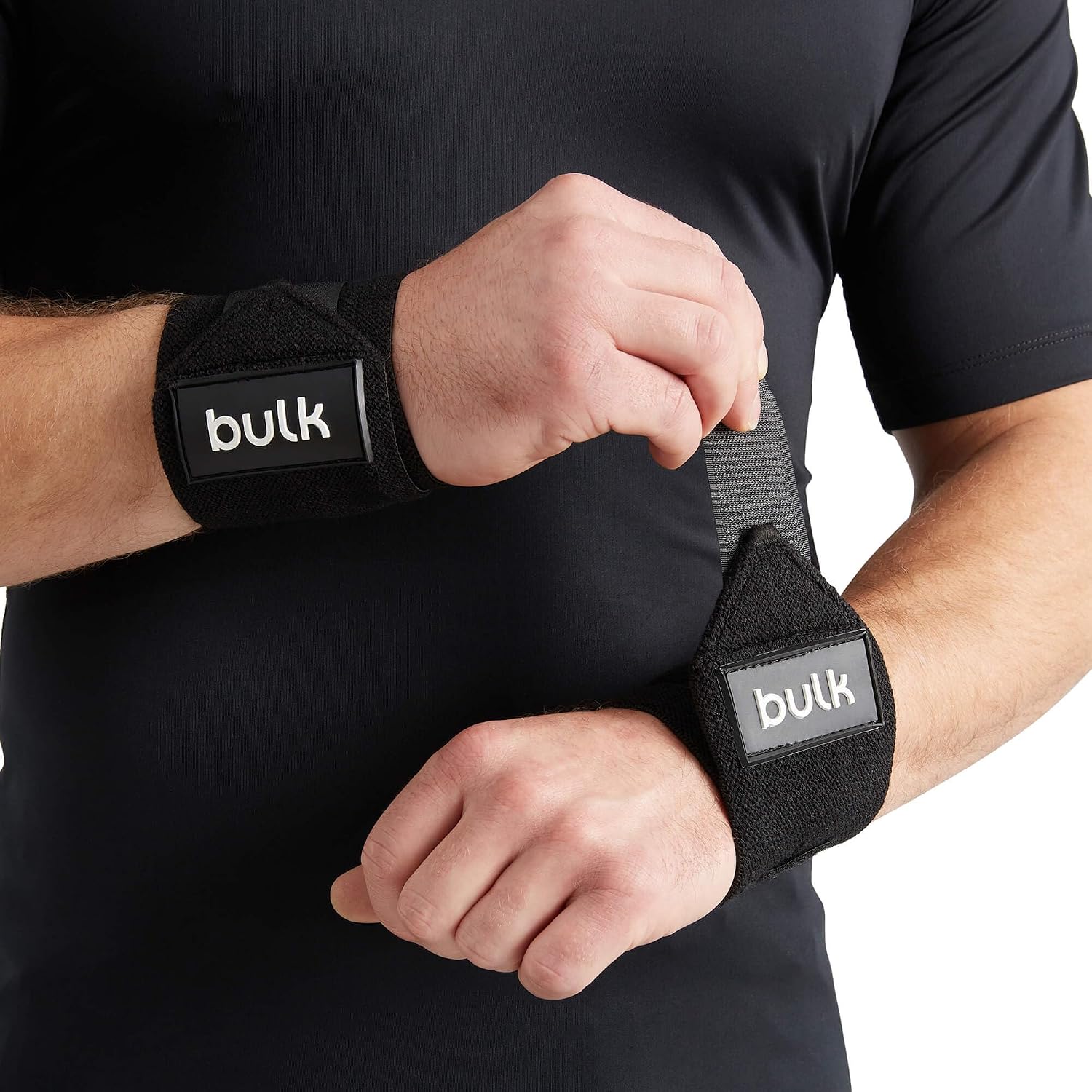 Detalle de Bulk Polsiere per sollevamento pesi – coppia di polsiere comode con ampia strap in velcro