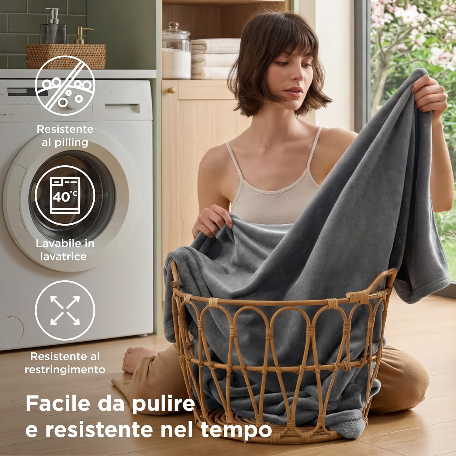 Thumbnail 5 de Bedsure Coperta in Pile Morbida 150x200 Grigio