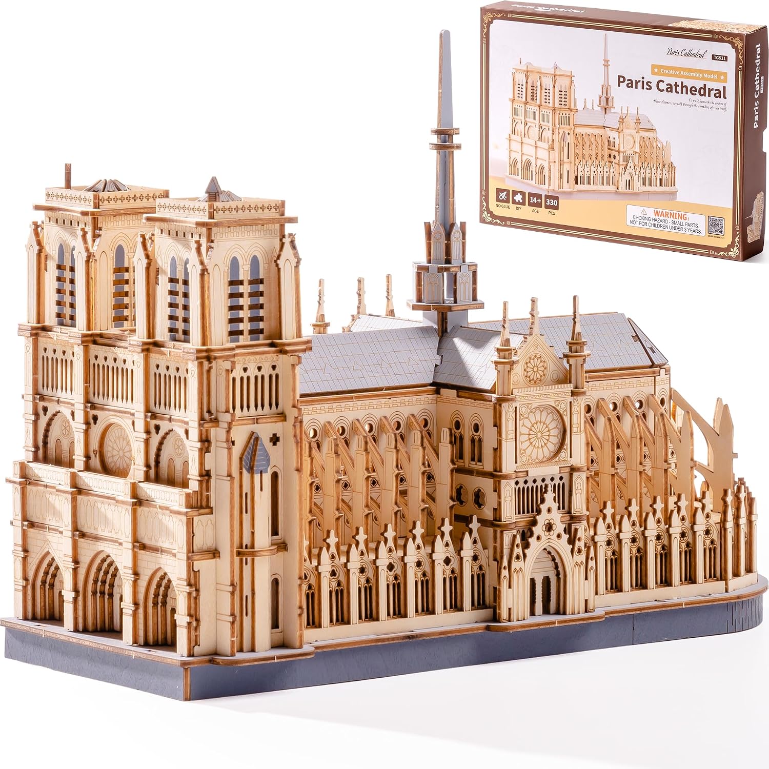 Detalle de ROBOTIME Notre Dame 1:460 Wooden Model