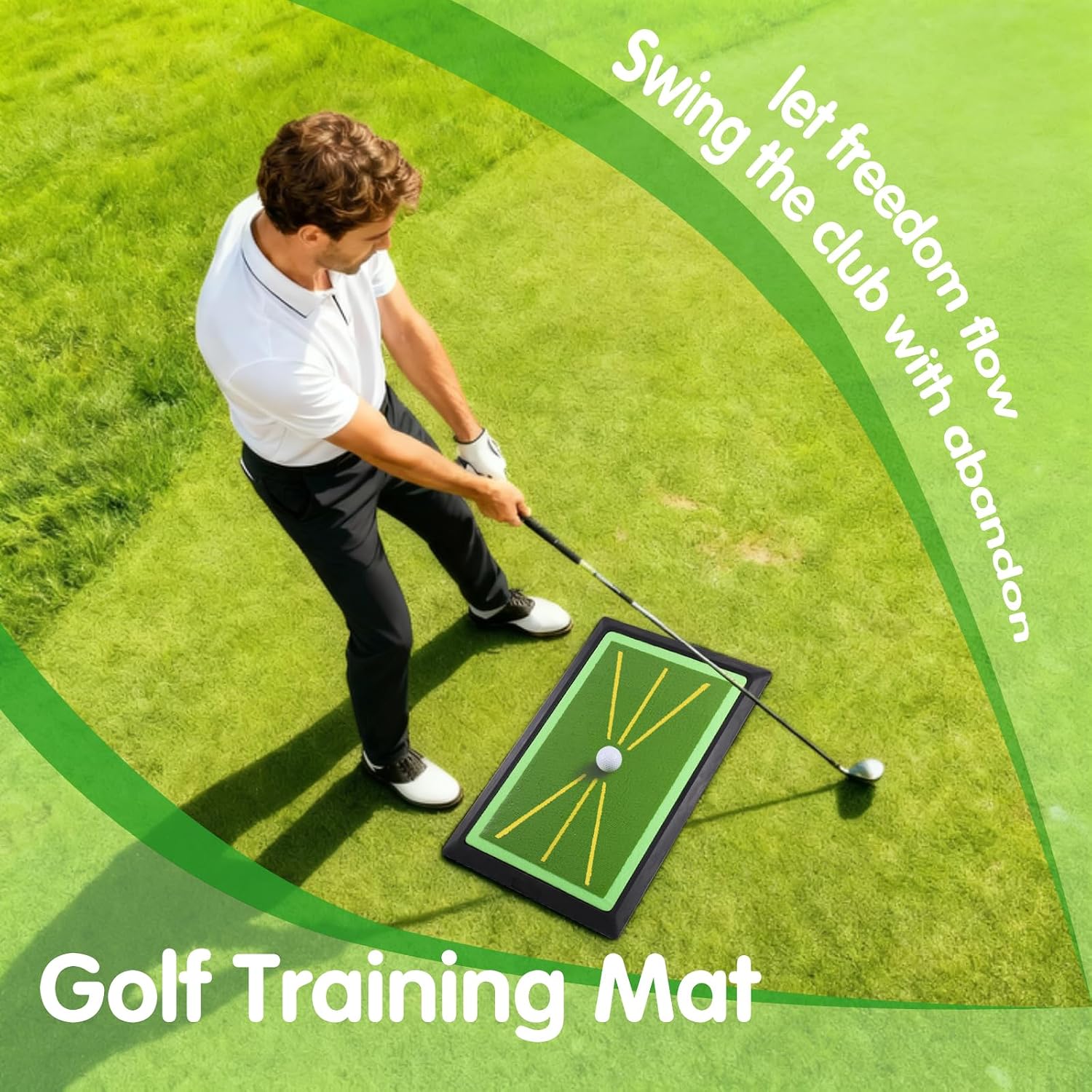 Detalle de MICHIHOMIE SO001-01 golftrainingsmat met swingfeedback en antisliprubberen basis