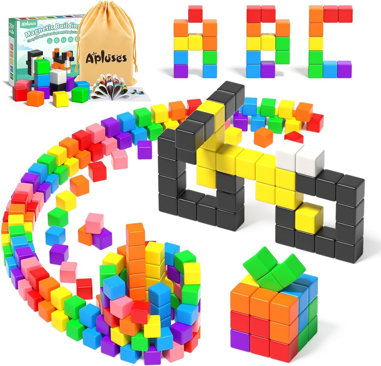 Detalle de Apluses 54-teilige Magnetbausteine fĂĽr Kinder đź§©
