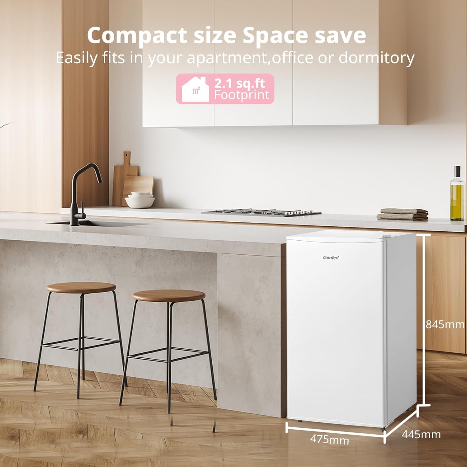 Thumbnail 1 de COMFEE' 60L Under Counter Freezer with 4-Star Freezing: RCU60WH2(E)