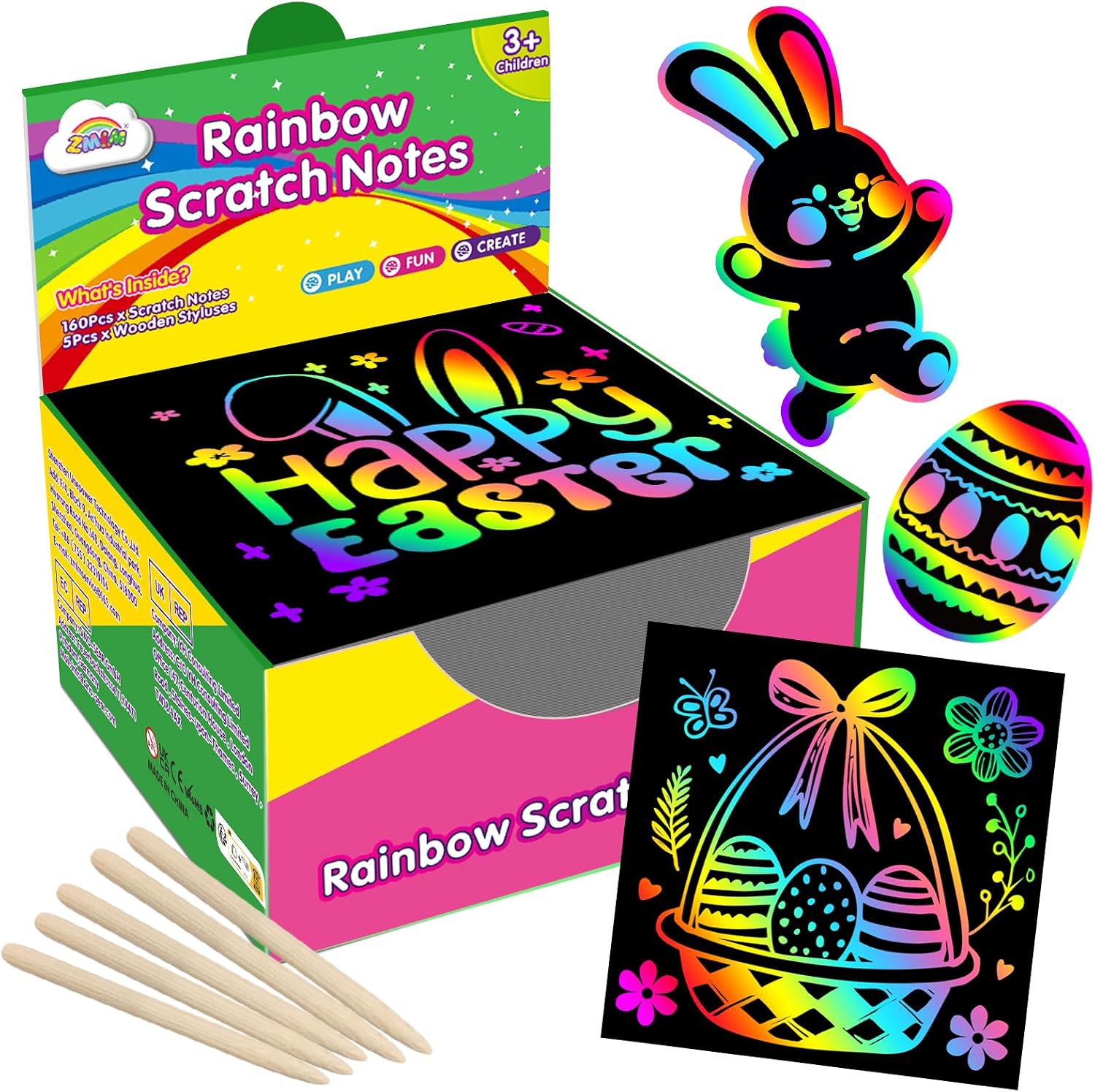 Detalle de ZMLM Rainbow Scratch Mini Art Notes 160 cards 🎨