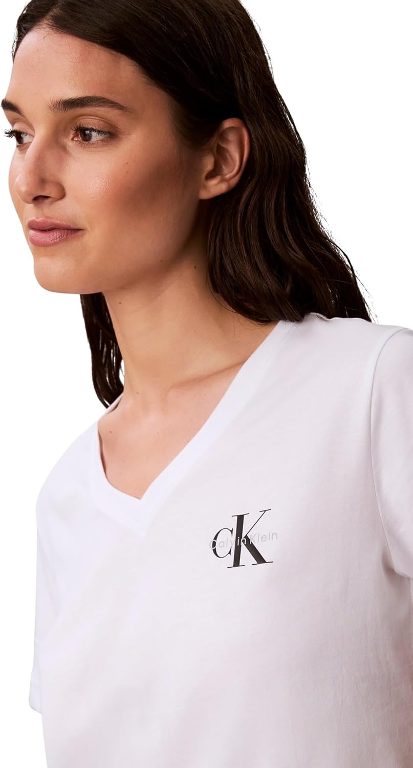 Thumbnail 3 de Calvin Klein Damen 2er Pack T-Shirts Kurzarm Logo Tee mit V-Ausschnitt