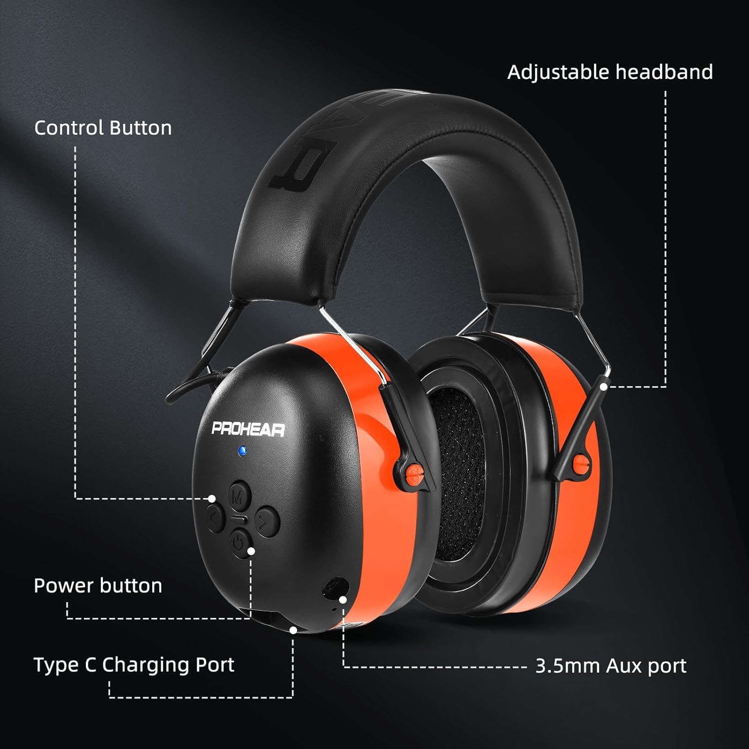 Thumbnail 3 de PROHEAR 037 Wireless Bluetooth Ear Defenders with hands-free calling and rechargeable battery