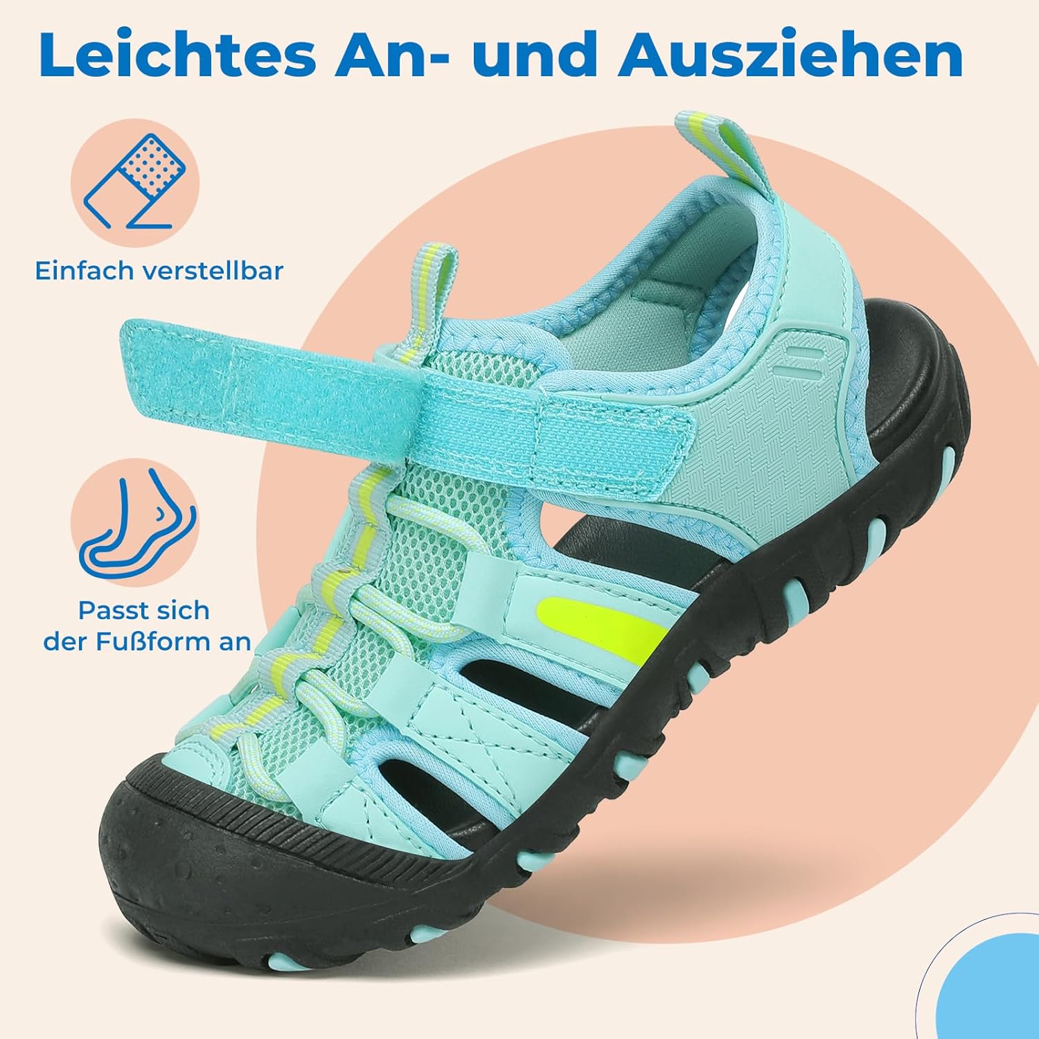 Thumbnail 4 de SAGUARO Jungen Sandalen mit geschlossener Zehenkappe (Trekkingsandalen) – Sommer Outdoor, Größen 25–38
