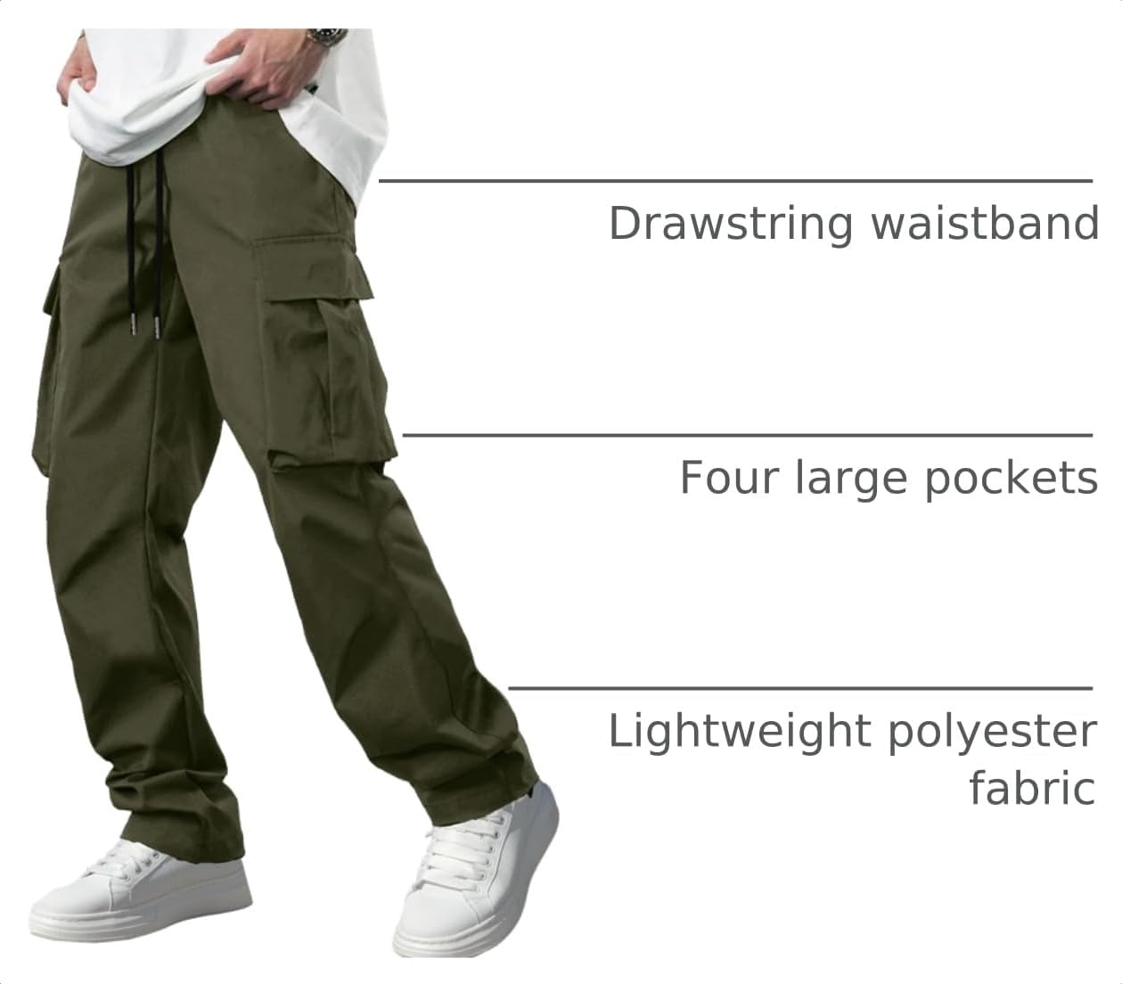 Detalle 2 de Comdecevis Men's Cargo Pants in Polyester