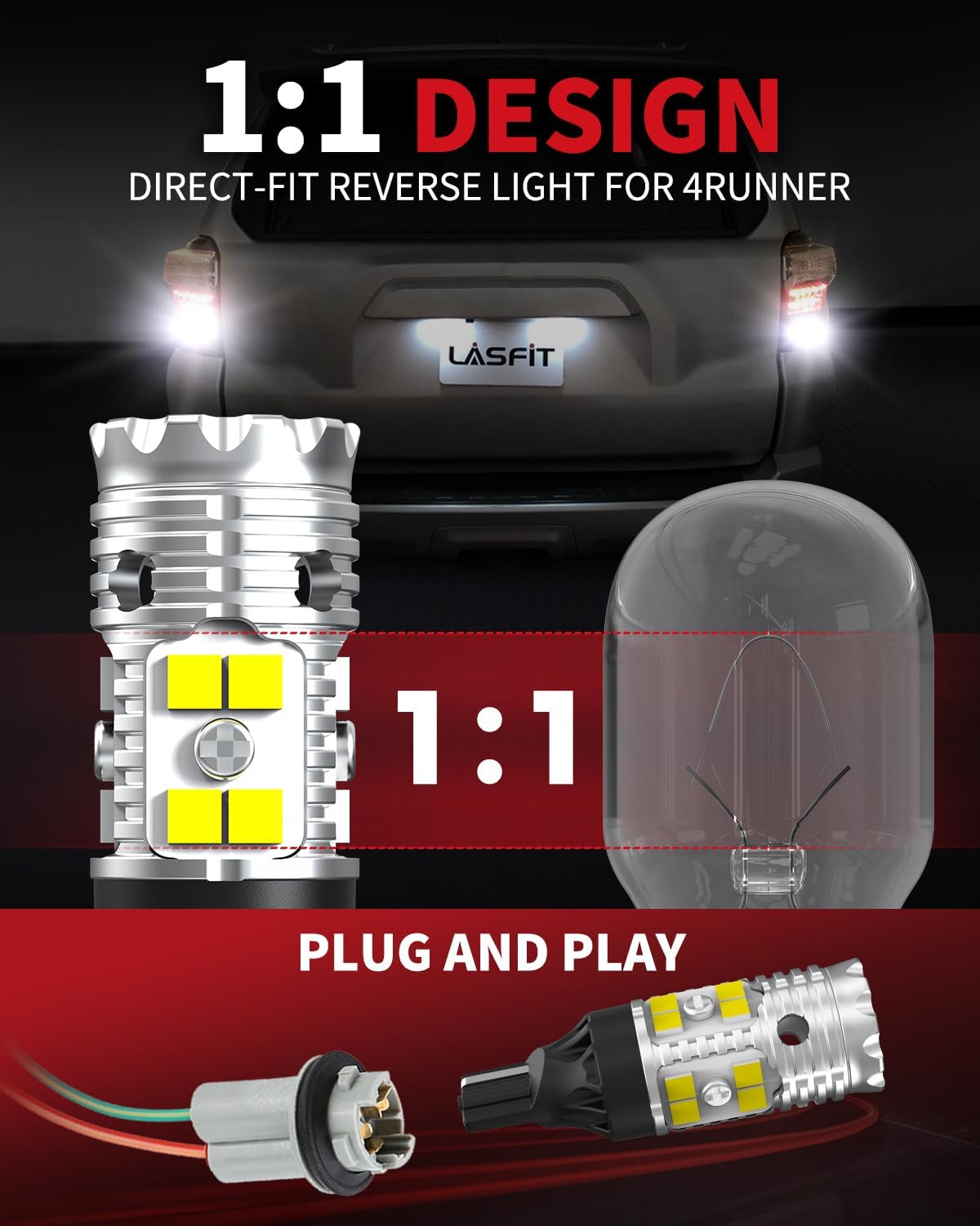 Thumbnail 2 de LASFIT 921 LED 6000K Backup Light Bulbs 2pcs