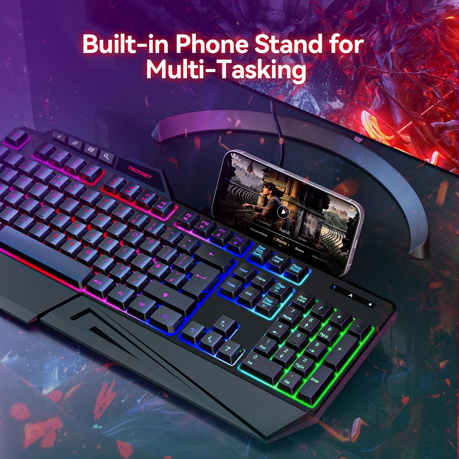 Thumbnail 3 de TECKNET Wired Gaming Keyboard 26-Key Anti-Ghosting