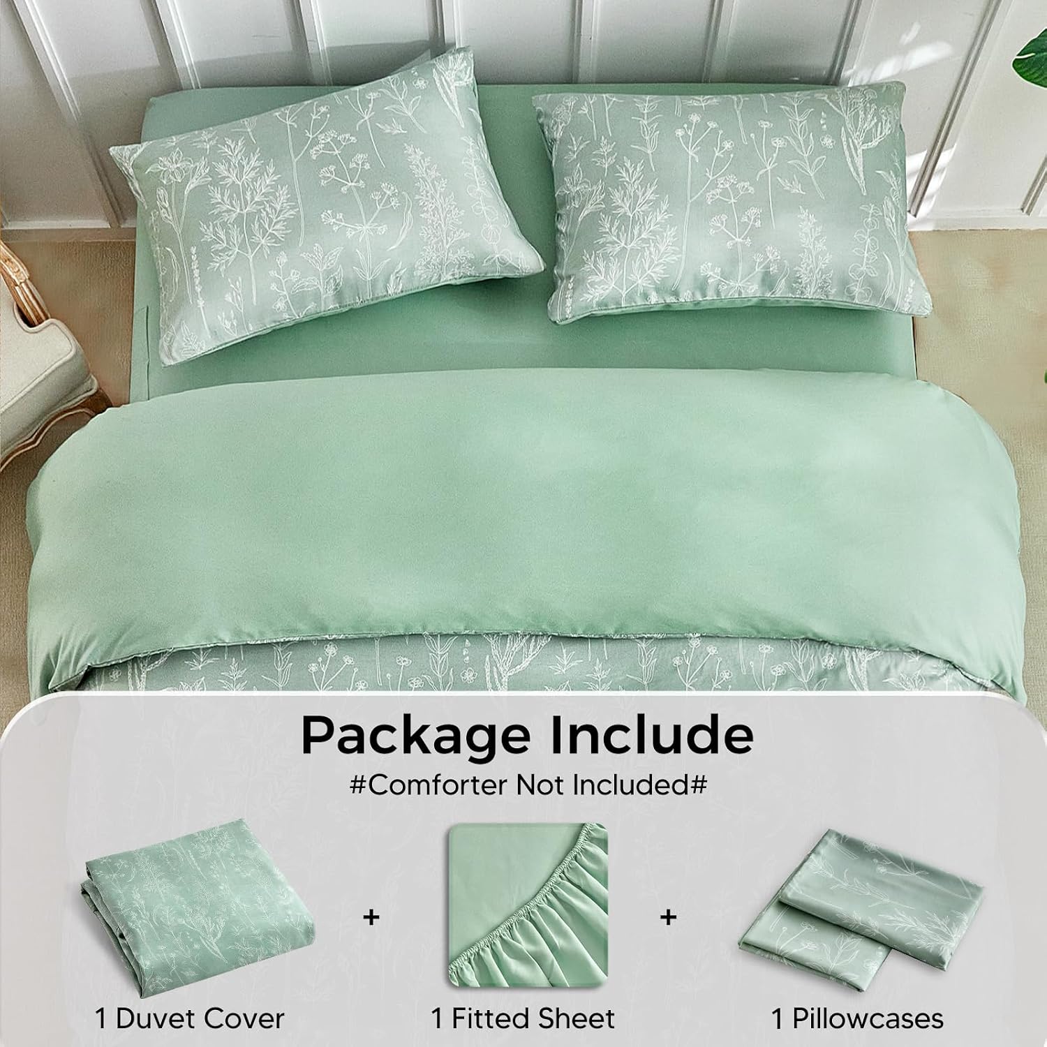Detalle de Tokokimo 3 Pcs Single Duvet Cover Set 135x200