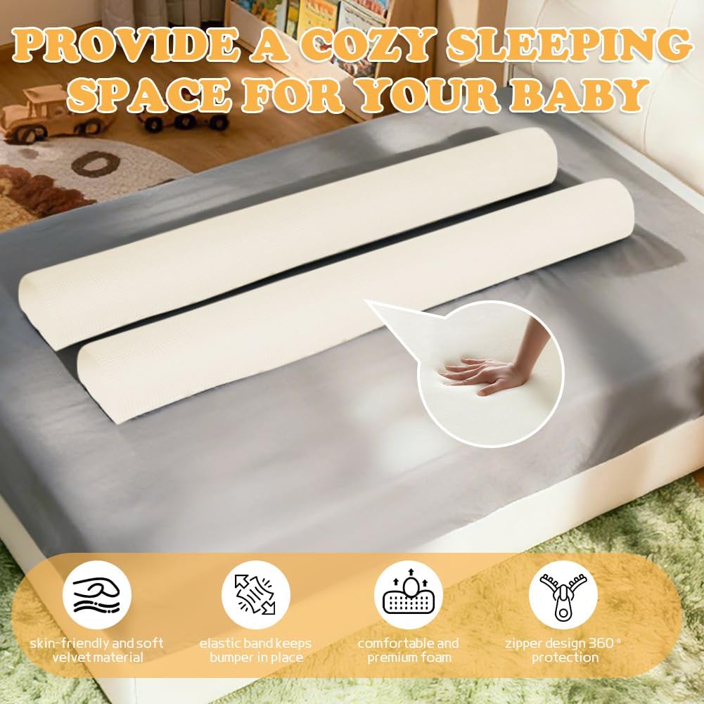 Thumbnail 2 de DUJUIKE Bettschutzgitter aus Schaumstoff (150 cm, Beige) für Kleinkinder und ältere Menschen