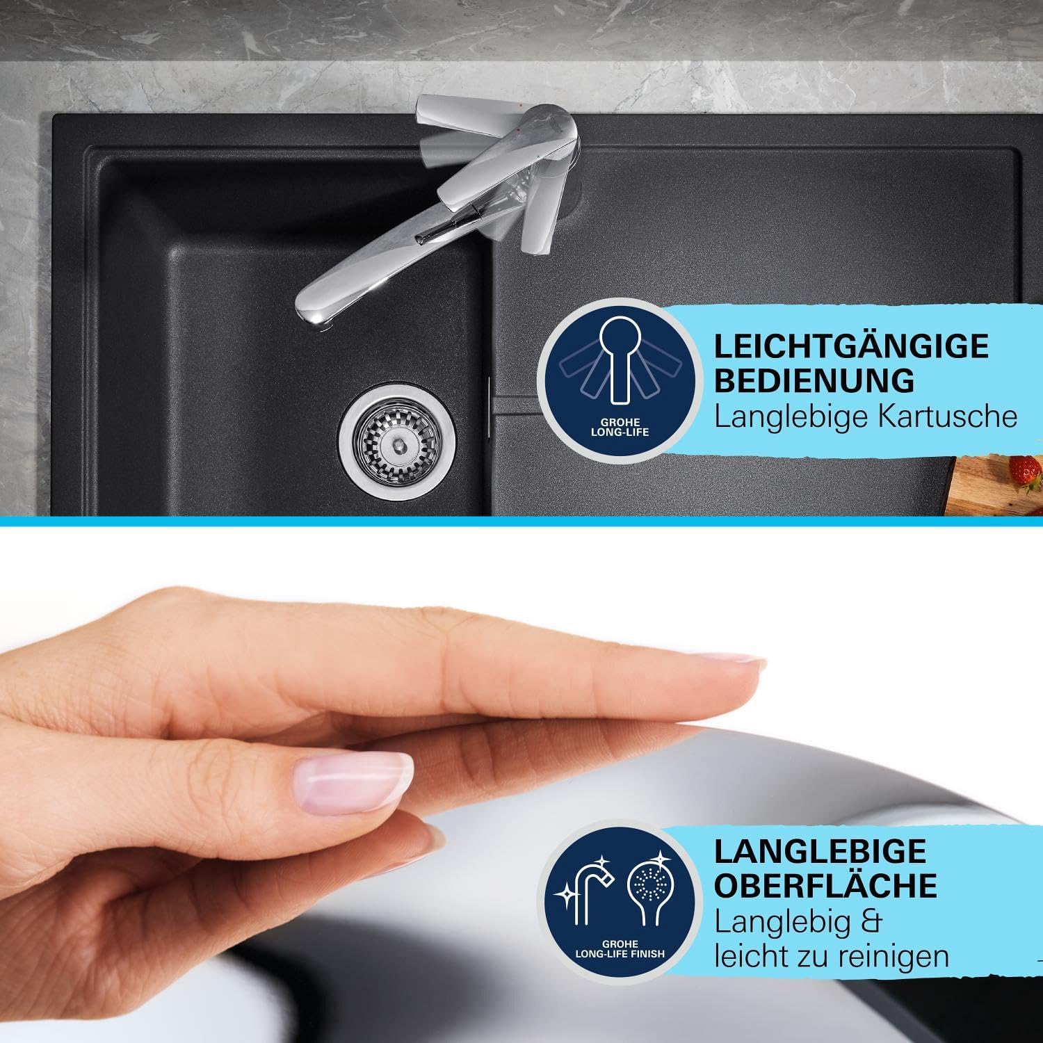 Thumbnail 4 de GROHE Start Eco Küchenarmatur mit flachem Auslauf – langlebig, hygienisch und einfach zu installieren
