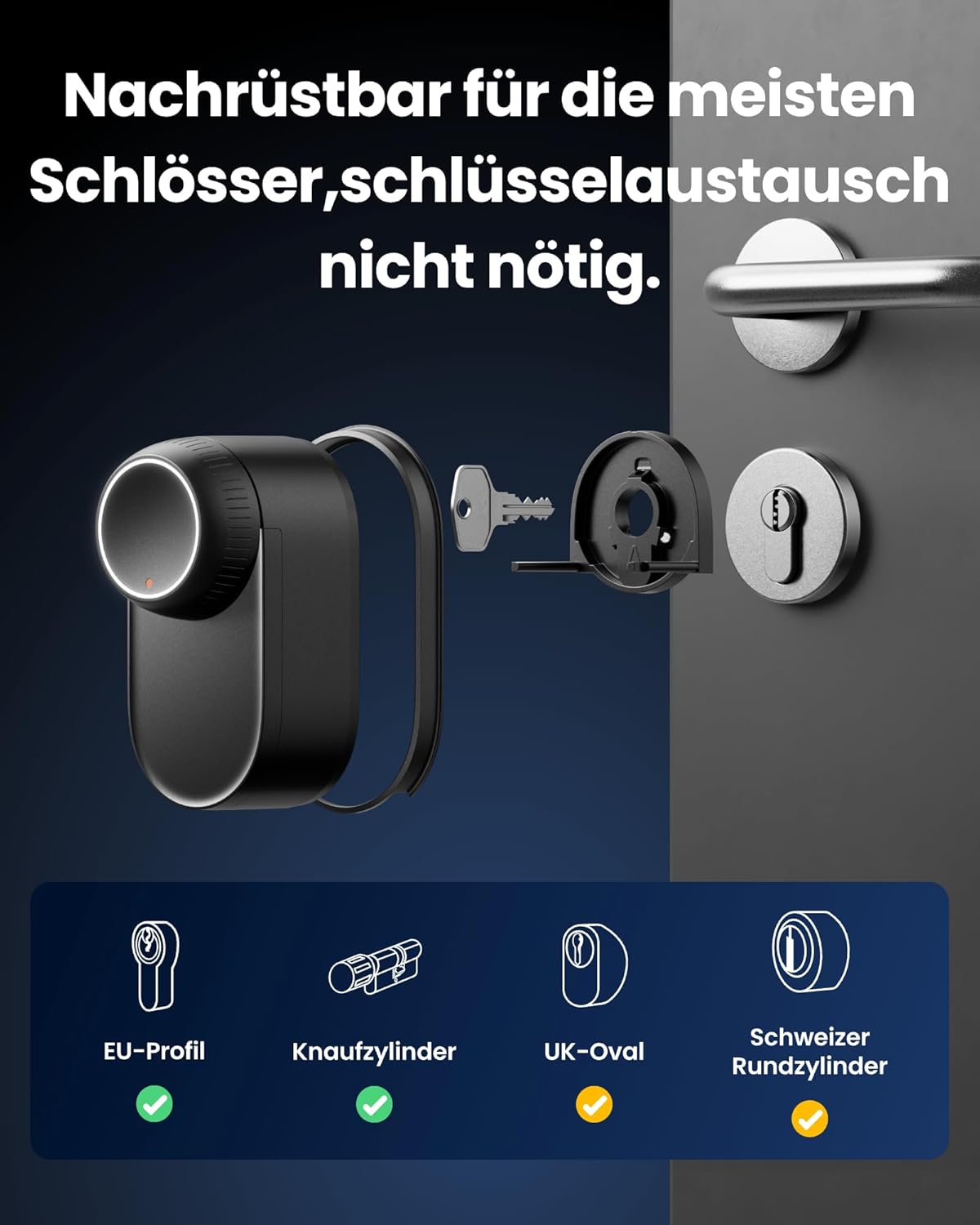 Thumbnail 1 de SwitchBot WiFi Smart Lock Ultra 3D-Erkennung