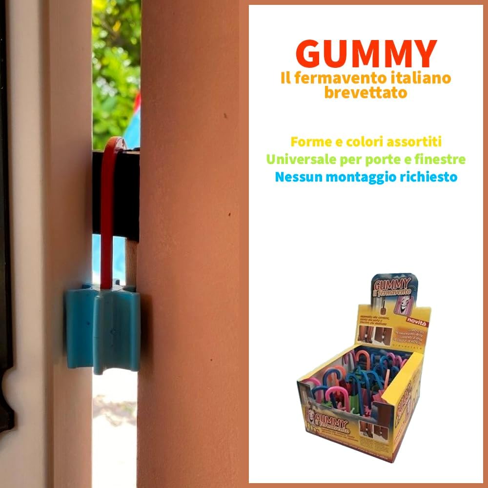 Thumbnail 6 de Ferma Finestra GUMMY – Ferma persiane universale, ammortizza porte e finestre, colori assortiti