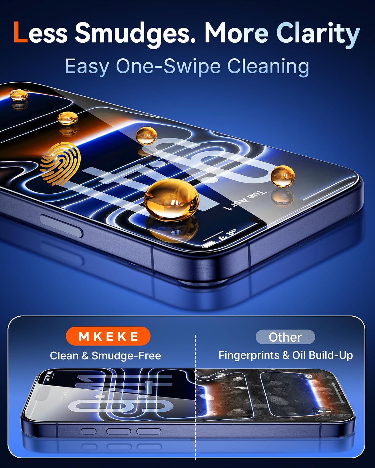 Thumbnail 5 de Mkeke KG8-6.9P-Clear Screen Protector for iPhone 18 Pro Max, 3-Pack