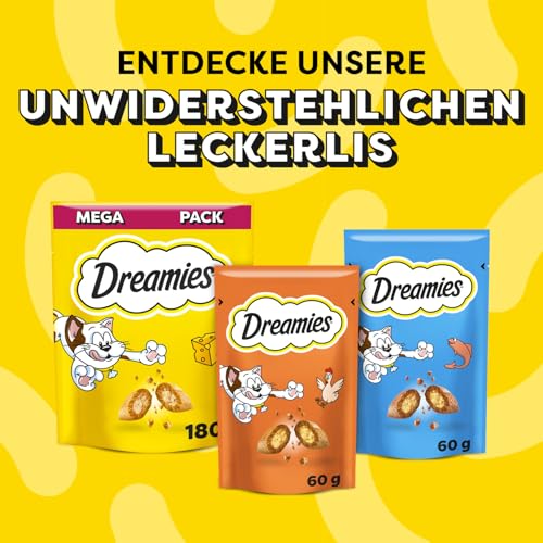 Thumbnail 9 de DREAMIES Cat Treats Multipack (12 x 60g) – Cheese, Salmon & Chicken Biscuits