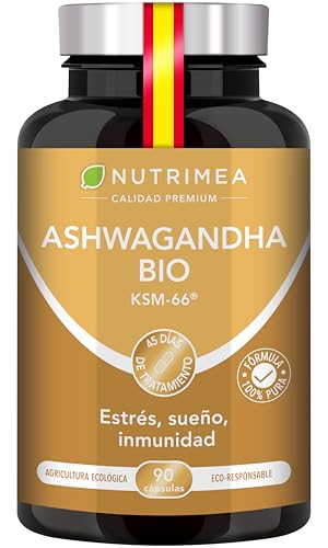 Detalle de Ashwagandha KSM-66 ecológica 600 mg (5% withanólidos) — 90 cápsulas veganas de Nutrimea