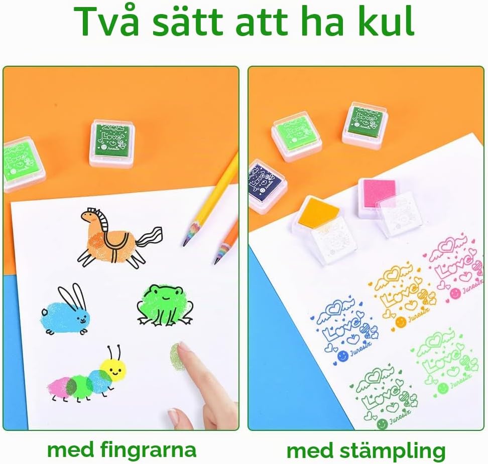 Detalle de Vicloon Mini Craft Ink stämpeldynor, 24 färger i 4 × 4 cm-format