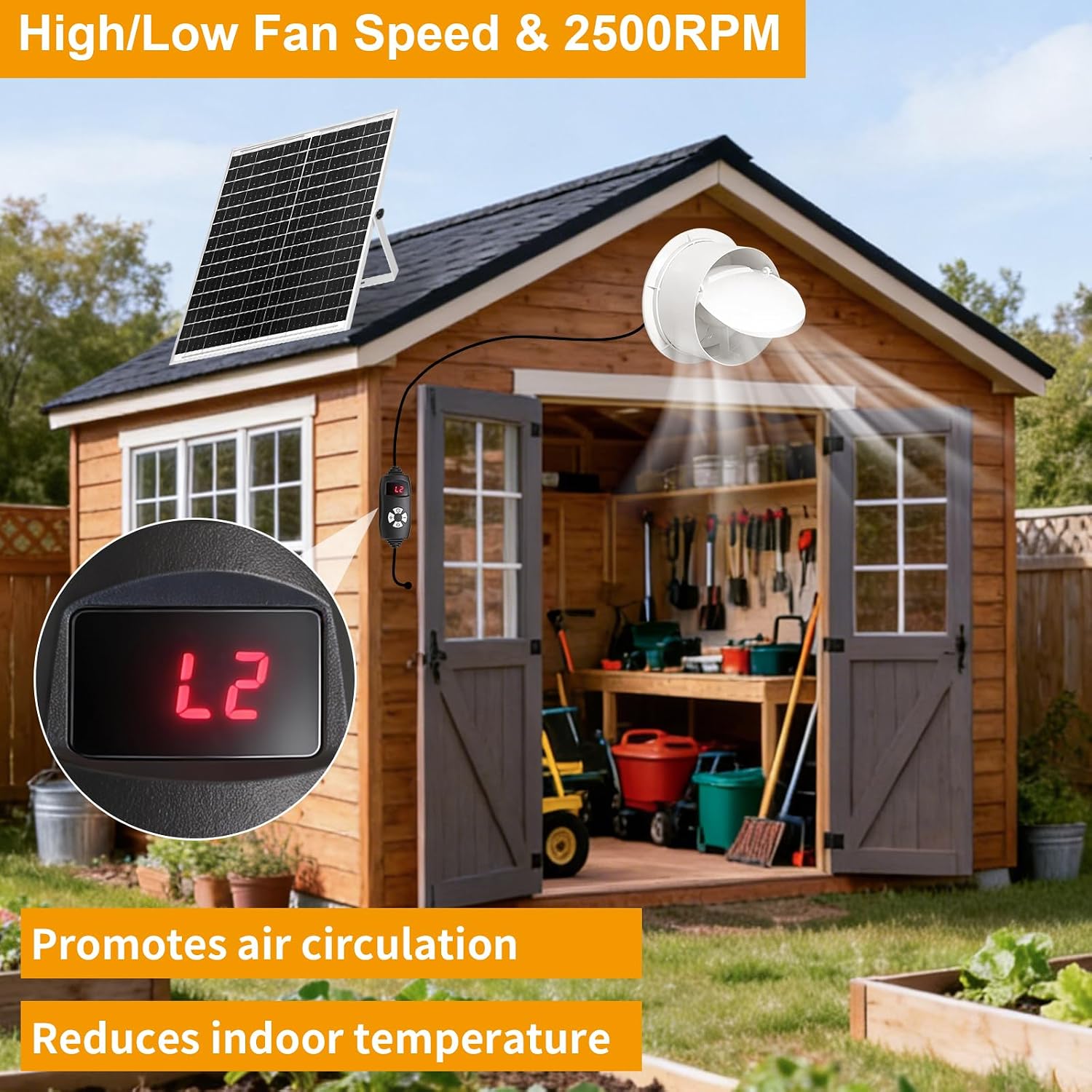 Thumbnail 3 de Solar chicken coop fan 25W