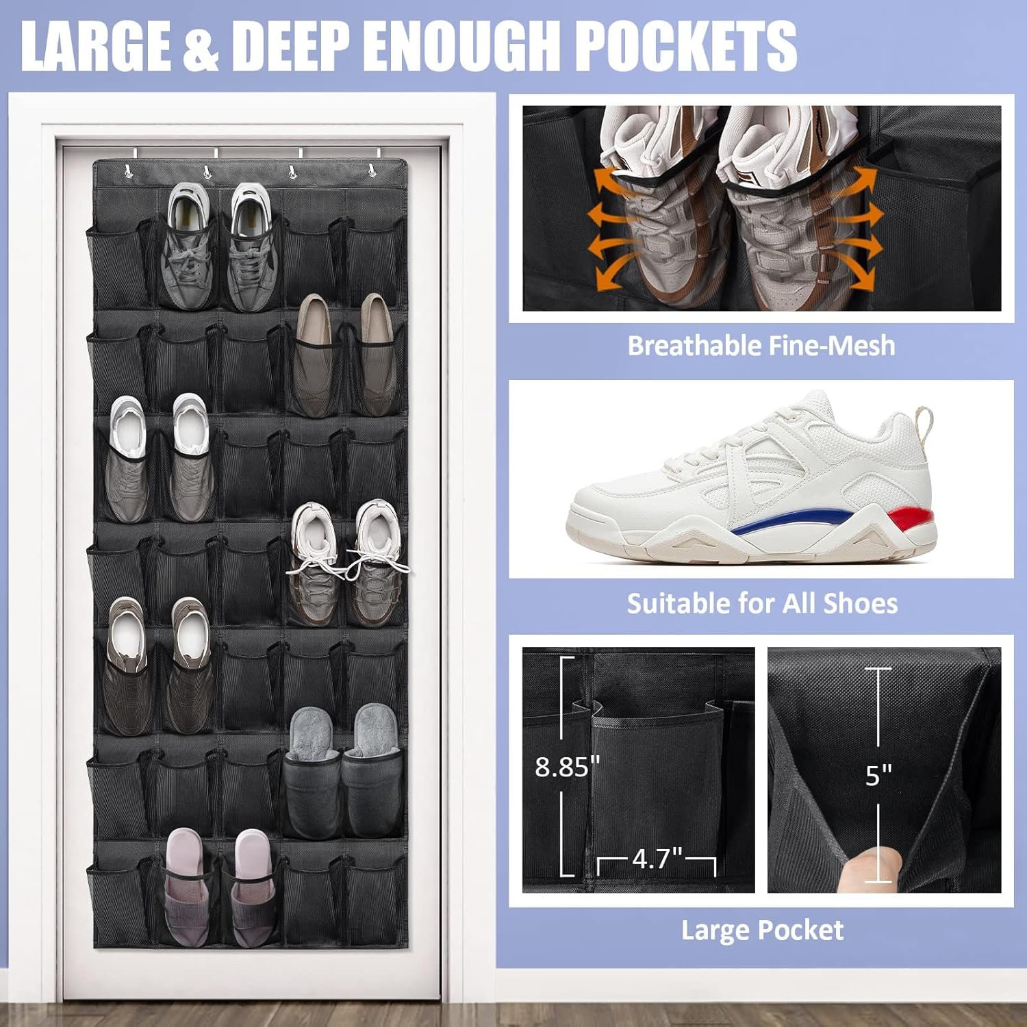 Detalle 2 de Over the Door Shoe Organizer 67.7" × 26.4"