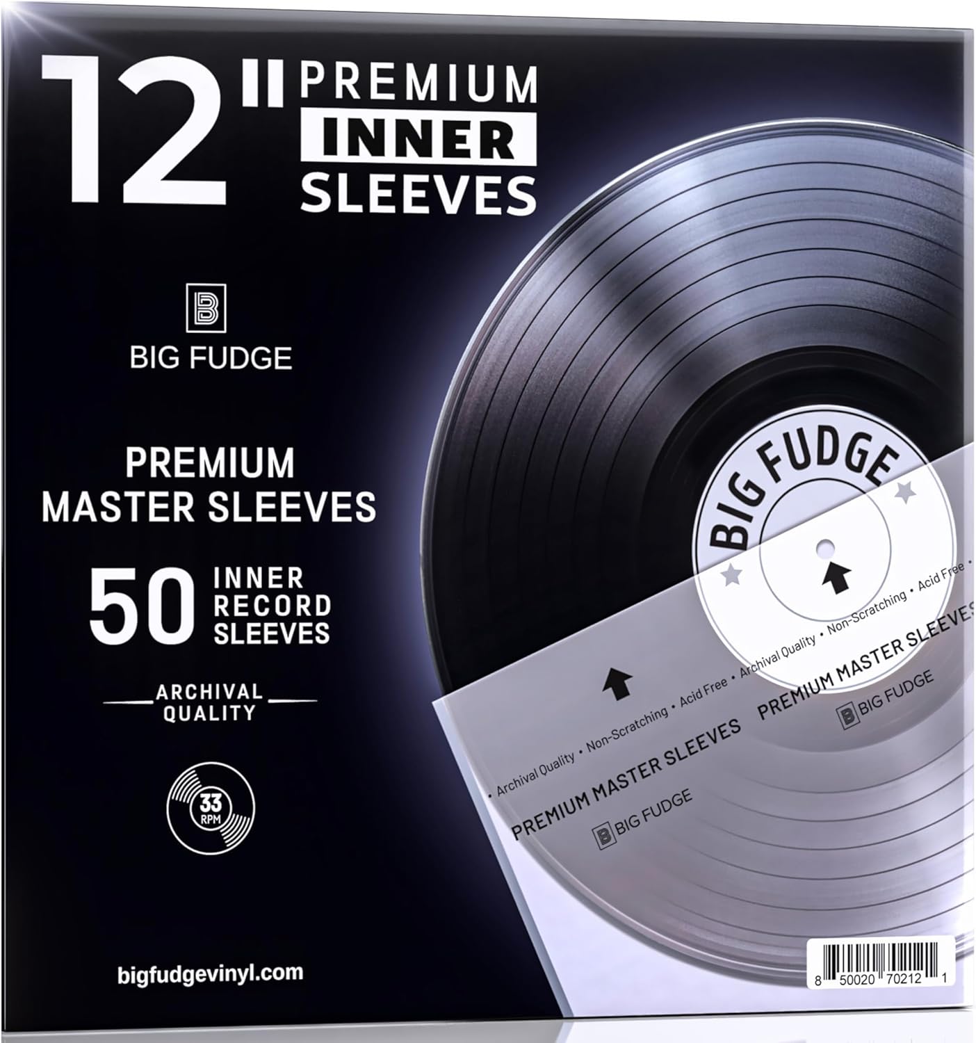 Big Fudge 12" Vinyl Sleeves 50 Pack 📀