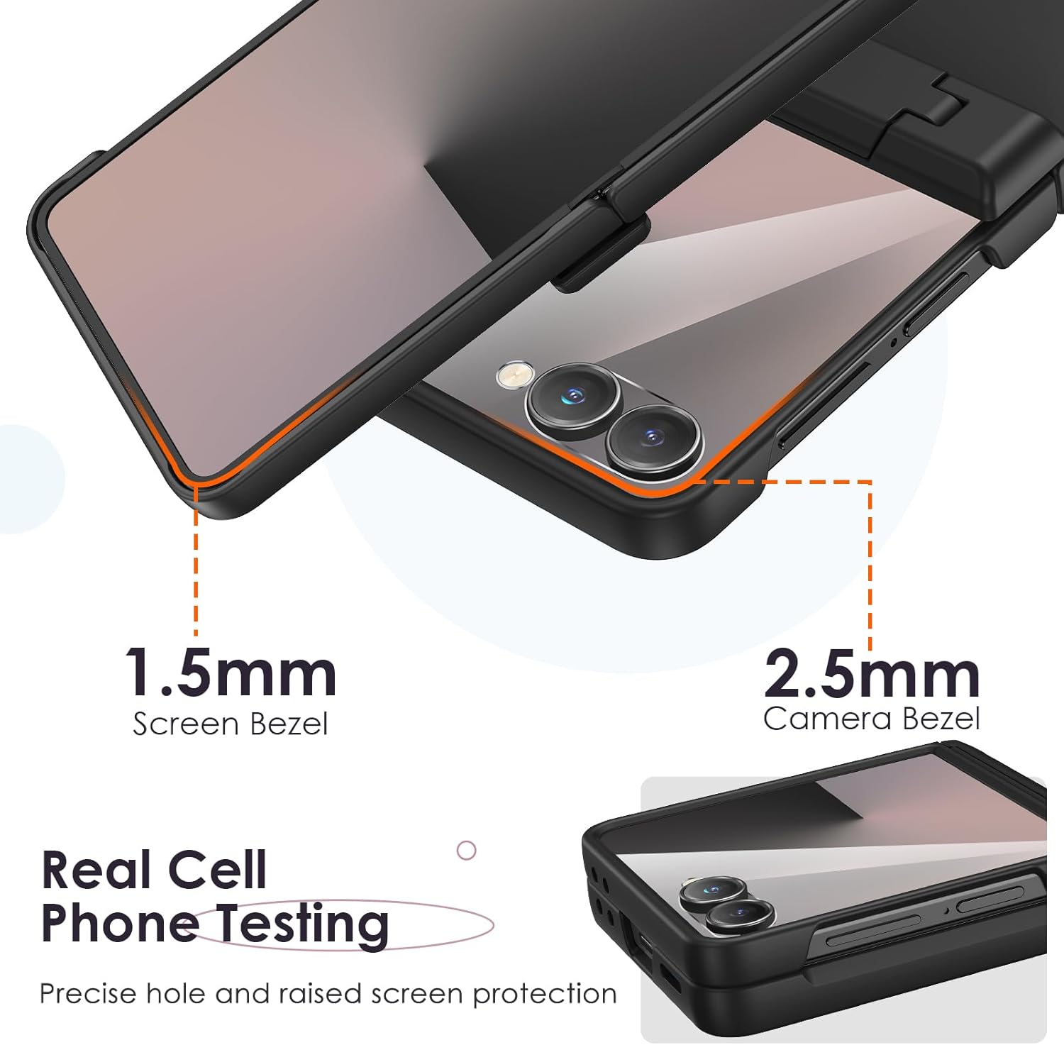 Thumbnail 6 de HWeggo Case for Galaxy Z Flip 7: hinge protection, built‑in screen protector and hidden kickstand