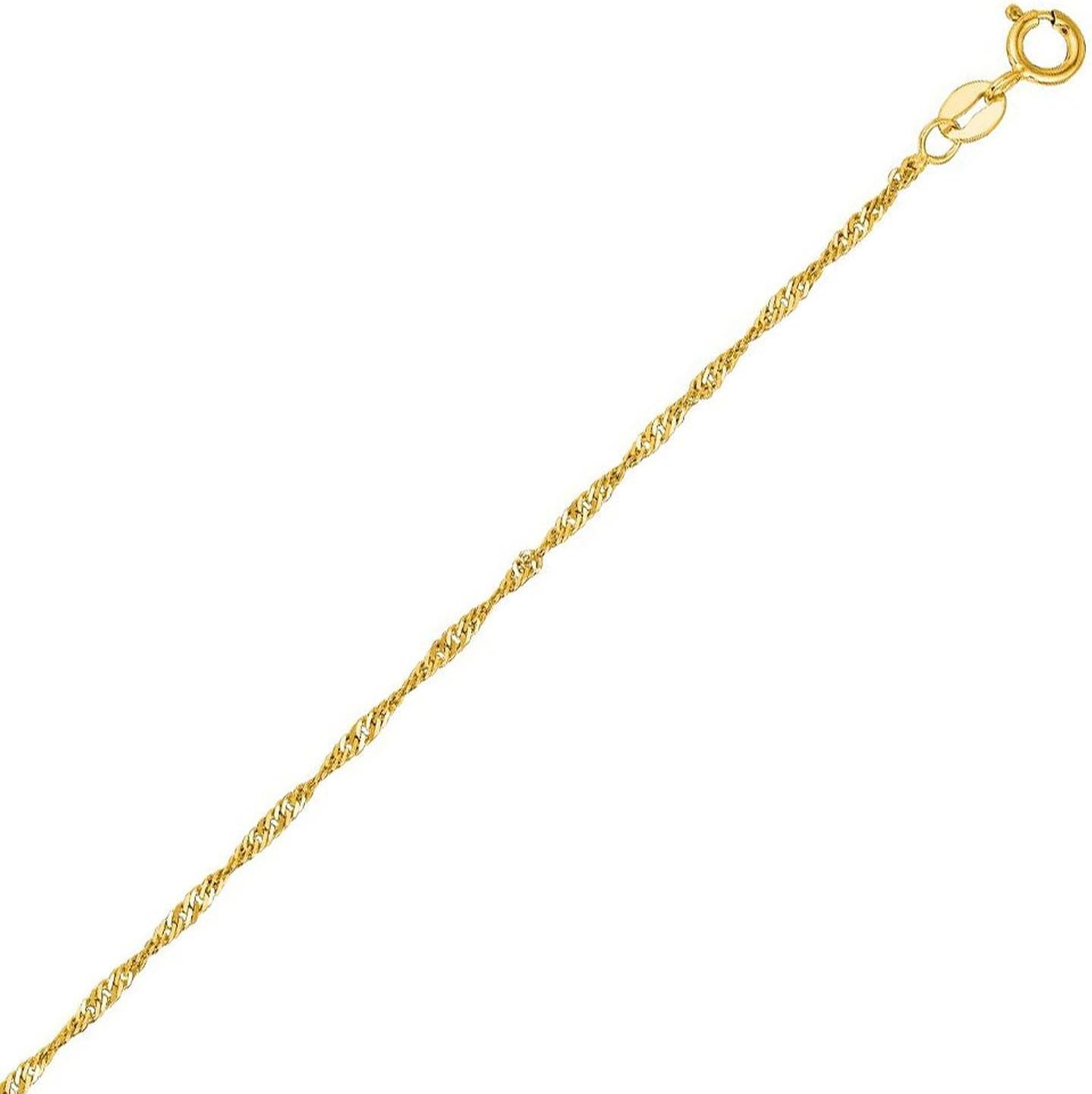 Detalle 2 de Chaîne maille Singapour Or fin 18 ct (750) jaune – longueur au choix