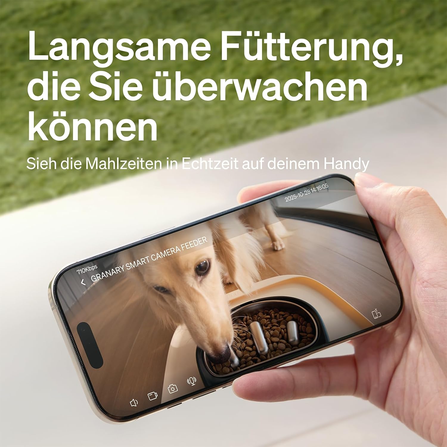 Detalle 2 de PETLIBRO Futterautomat Katze mit Kamera – 1080P, langsamer Edelstahl-Schüssel, 1–10 Mahlzeiten, 5G WLAN, Nachtansicht