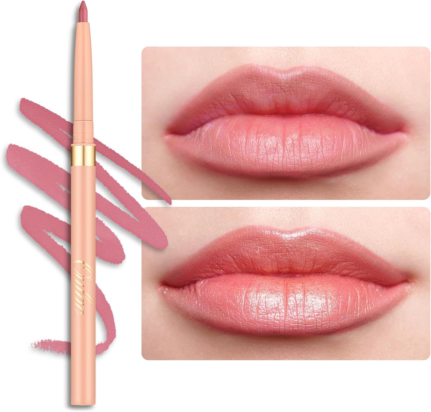 Detalle de OULAC Matita Labbra Rosa Opaco – Lipliner Impermeabile, Dura 16 Ore, Vegan
