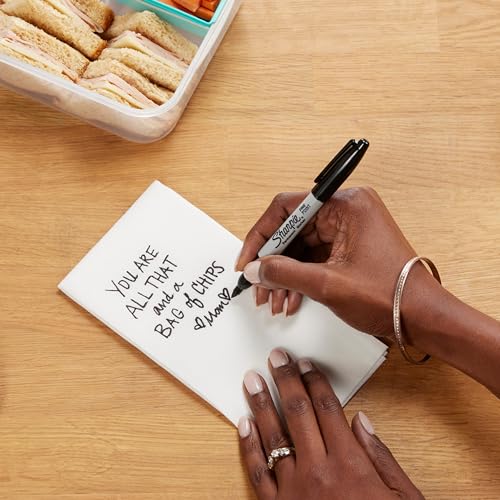 Thumbnail 10 de Sharpie Fine Point Permanent Markers, Black, Pack of 12