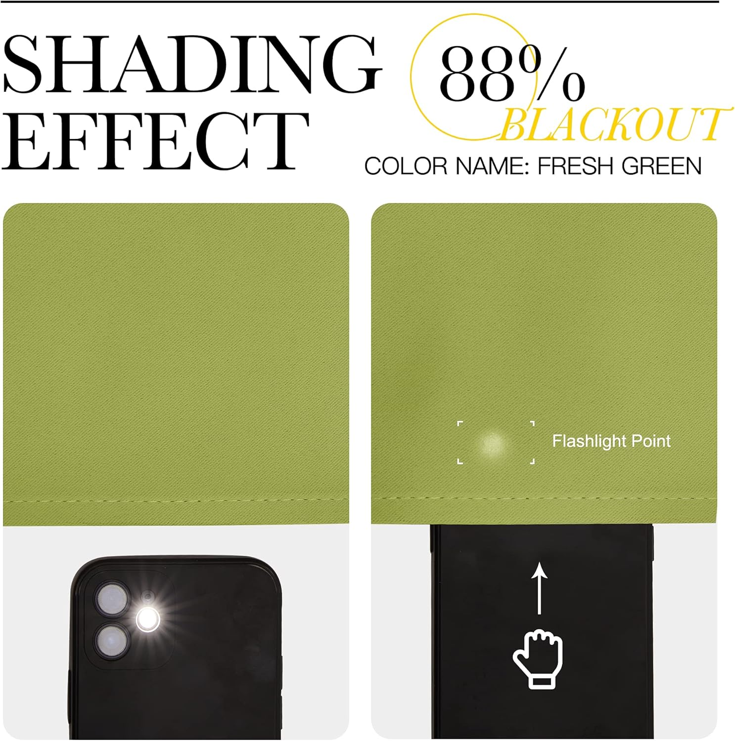 Thumbnail 3 de NICETOWN Fresh Green Blackout Curtains, 78 in
