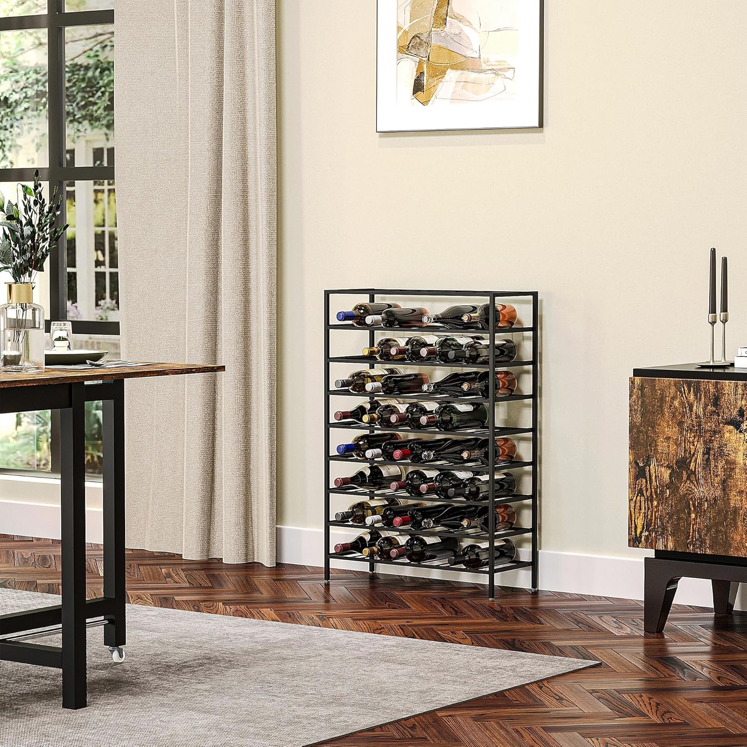 Thumbnail 1 de HOMCOM Étagère à vin Rack – Range-bouteilles 54 bouteilles, métal noir
