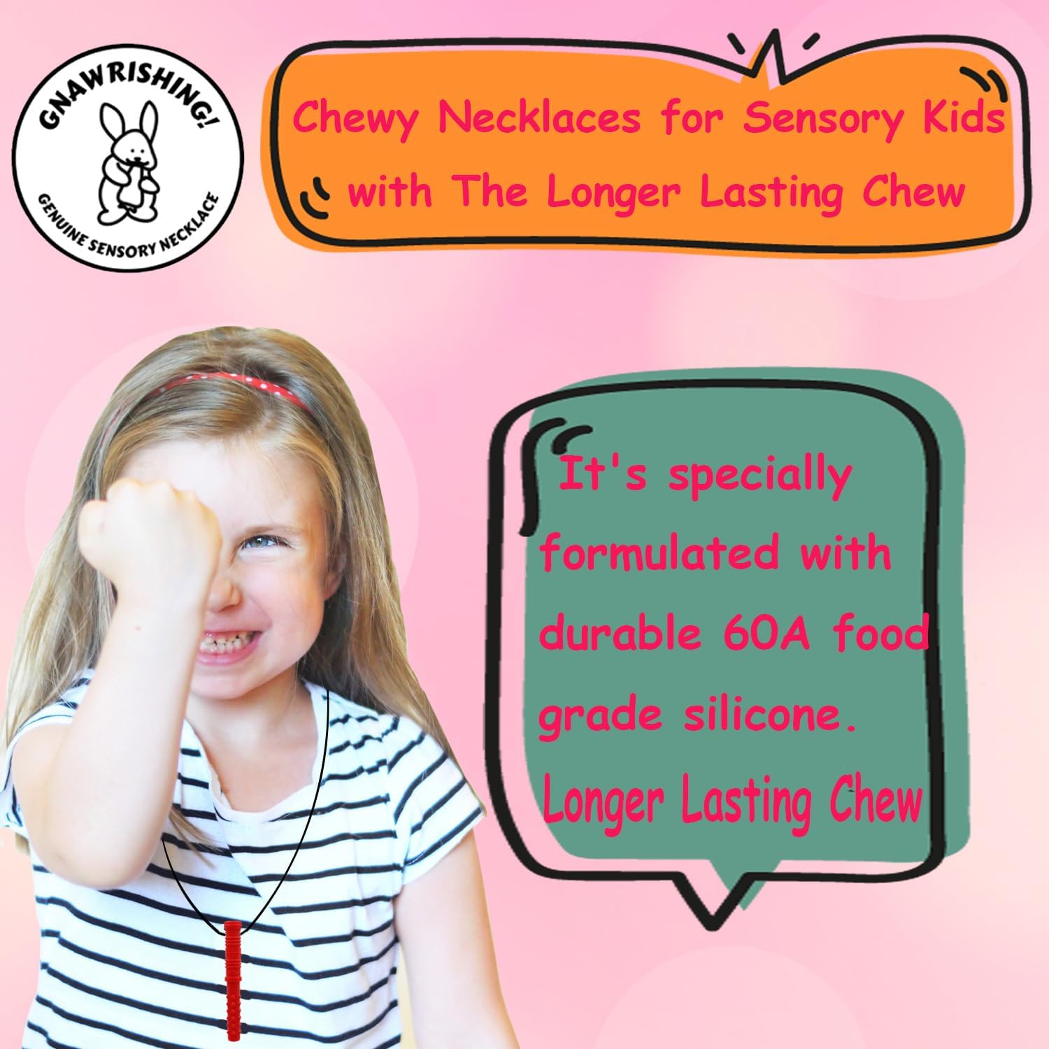 Thumbnail 6 de GNAWRISHING Chew Necklaces for Sensory Kids (8-piece silicone chewy necklaces)