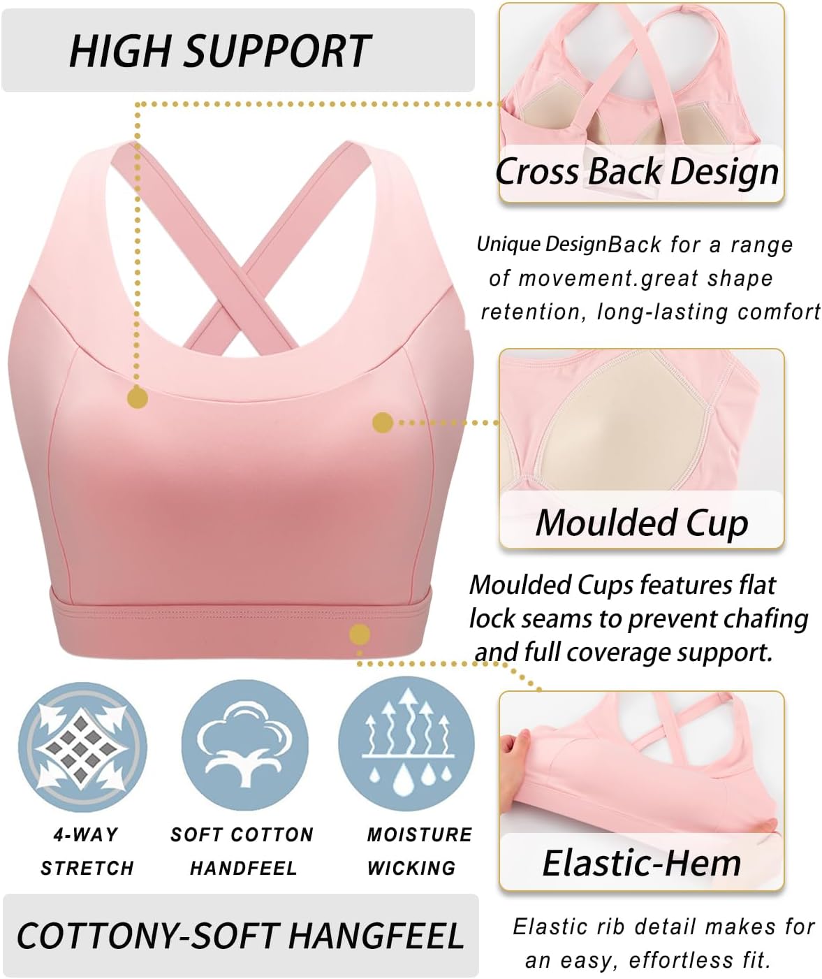 Detalle 2 de RUNNING GIRL Sports Bra with Molded Cups