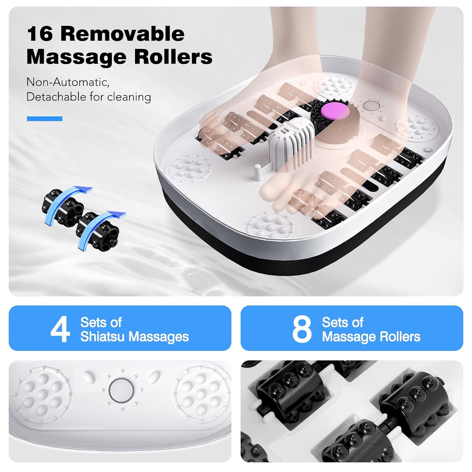 Detalle 2 de KNQZE Collapsible Foot Spa 16 Rollers