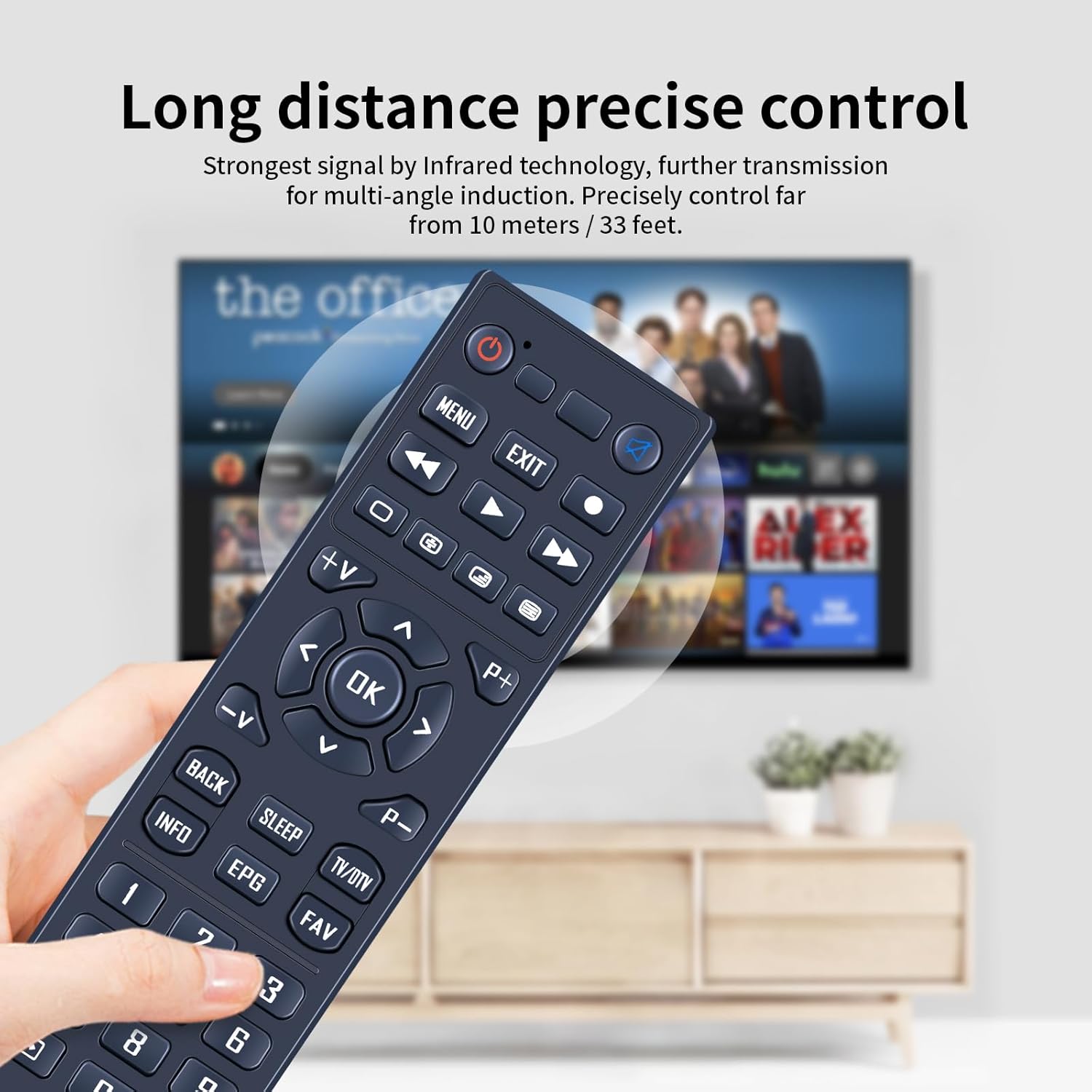 Thumbnail 6 de TCNOUMT replacement remote for Xsarius Premium Box PURE-4K-OTT (plug & play, uses 2×AAA)