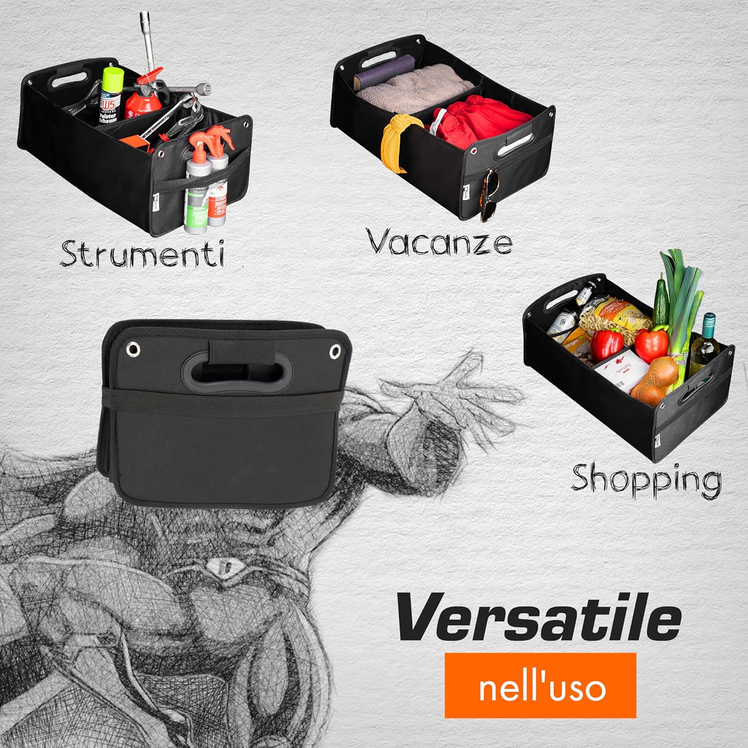 Thumbnail 6 de Organizer Bagagliaio Auto Borsa Porta-oggetti Universale