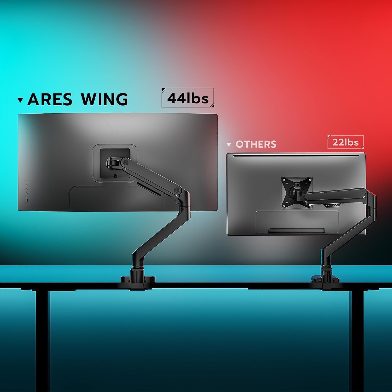 Thumbnail 1 de ARES WING Ultrawide Monitor Desk Arm (17–49 inches, up to 44 lbs) with Gas Spring