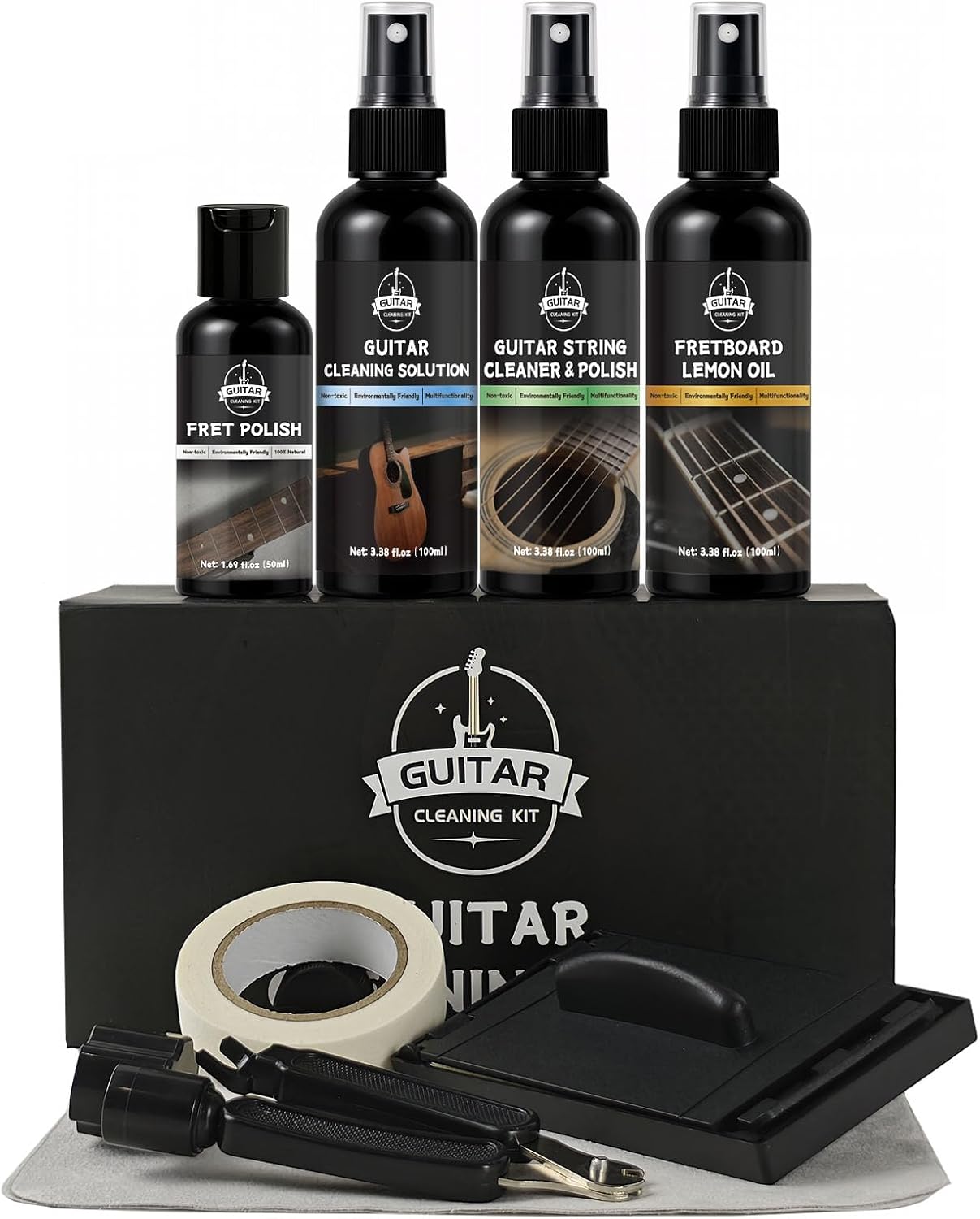 Detalle de DINGSEN Guitar Cleaning Kit-8Pc: Pro Maintenance for Every Guitar