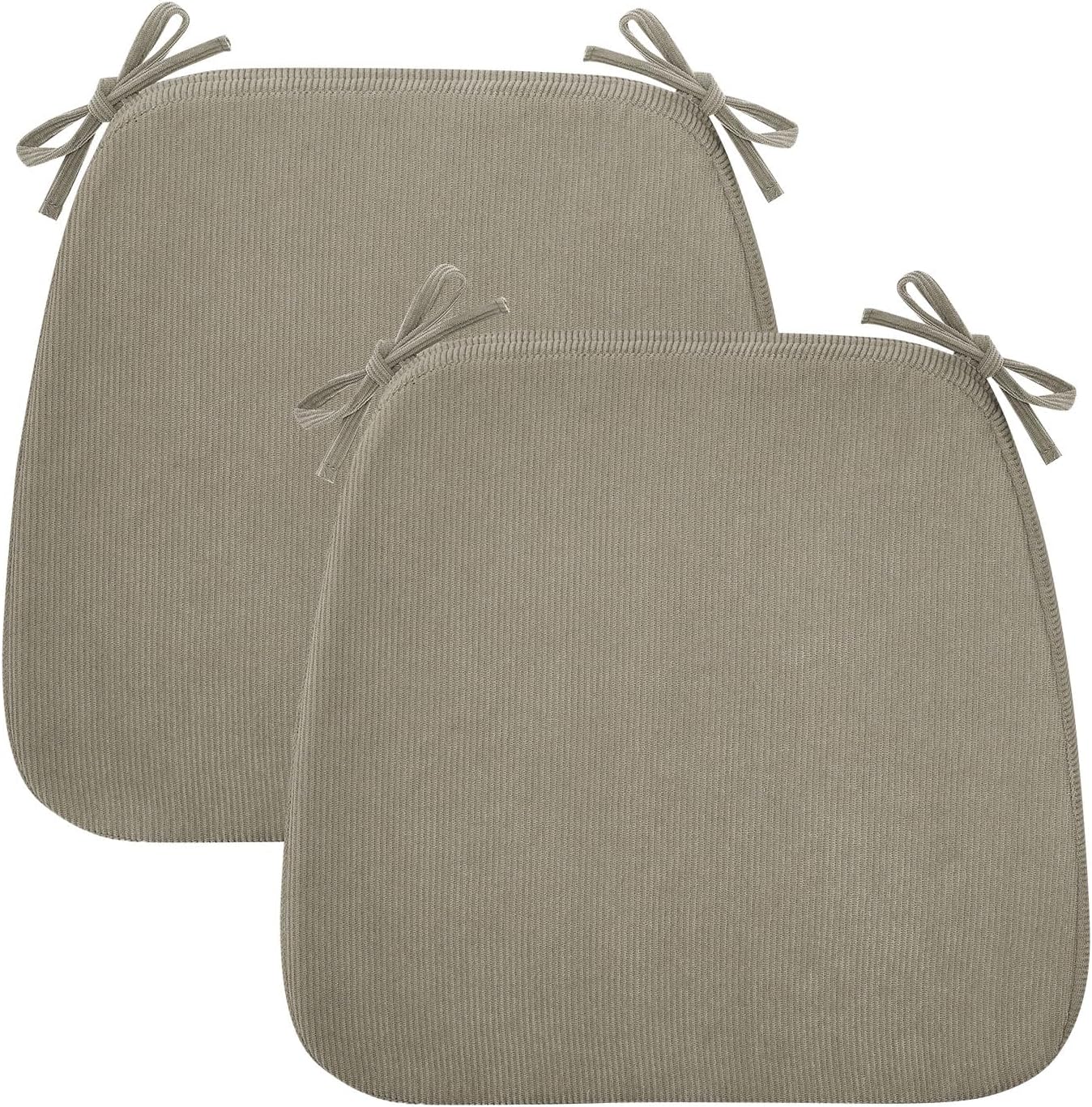 Detalle de Nobildonna YD1716 Dining Chair Cushions, Khaki, 17" x 16", Set of 2