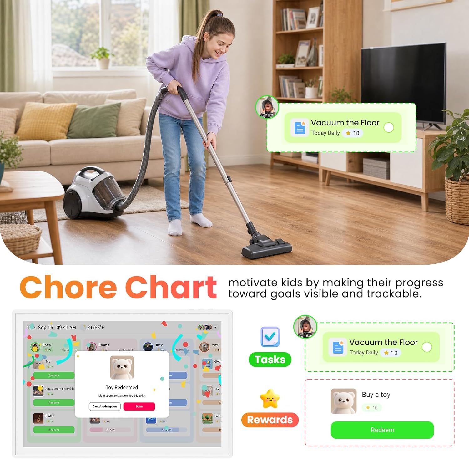 Thumbnail 5 de Skyzoo 16-Inch Digital Calendar Touchscreen for Chores and Meal Planning