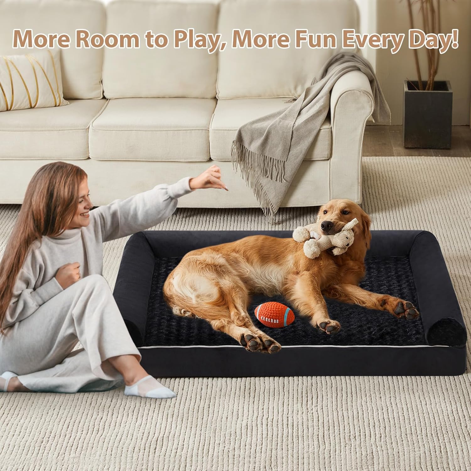 Thumbnail 2 de BFPETHOME Dog Bed 36 x 27 in Orthopedic