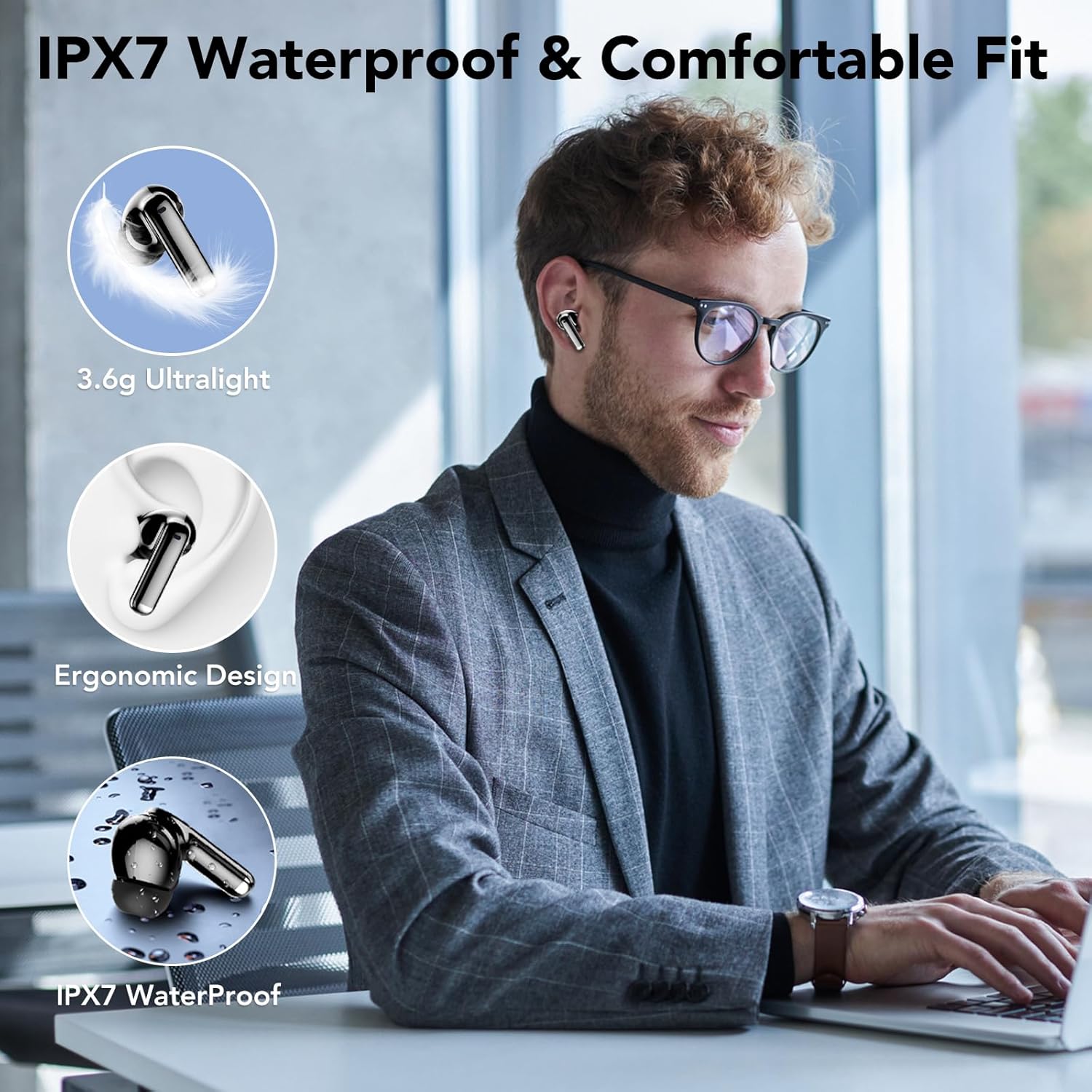 Thumbnail 6 de Tiksounds Écouteurs sans fil Bluetooth 5,3 avec réduction de bruit, micro intégré et autonomie jusqu’à 40 h