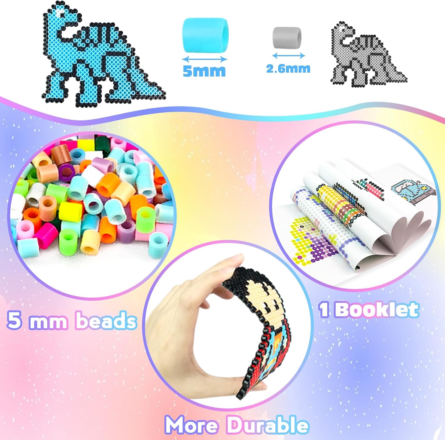 Detalle de 20 Farben 5mm Bügelperlen Set mit Aufbewahrungsbox – 11000 Perlen, DIY Schmuck & Deko