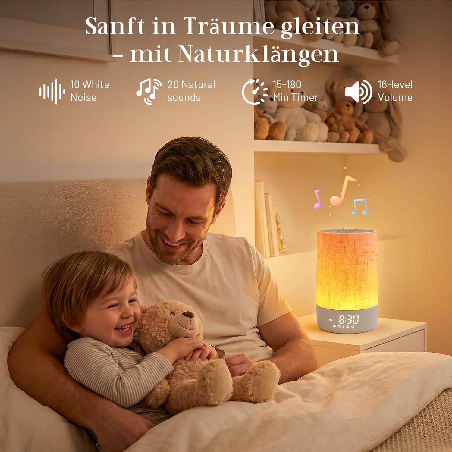 Thumbnail 5 de Foryond Tageslichtwecker mit 30 Naturgeräuschen – Sunrise-Wecker, Dimmbare Nachtlampe und Einschlafhilfe